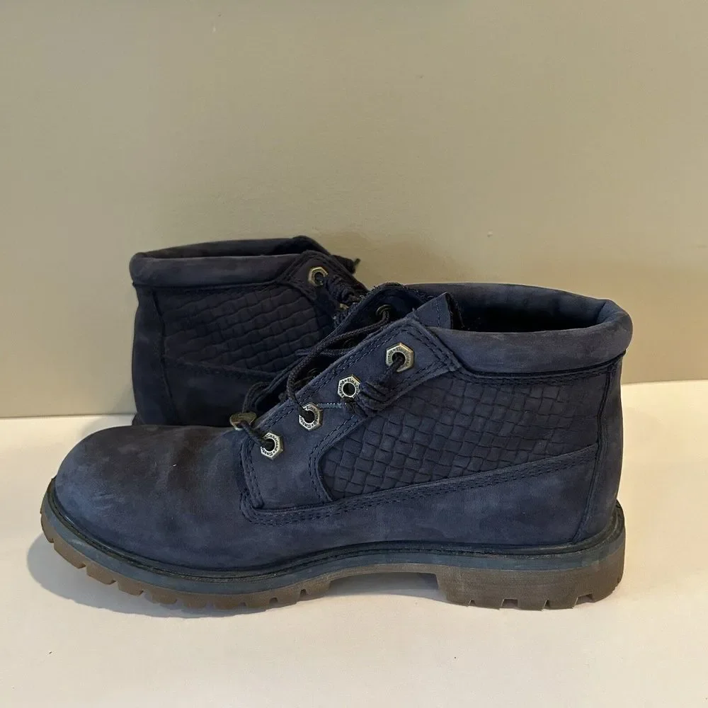 Timberland 8.5 Blue Leather Nellie Chukka‎ Waterproof Casual Outdoor Low Boots
